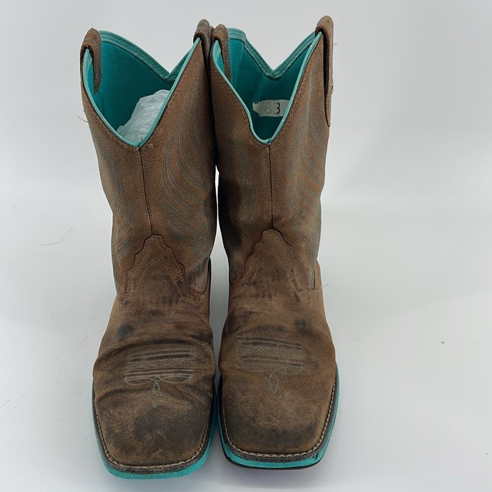 Ariat Anthem Java Leather Pull On Embroidered Squ… - image 5